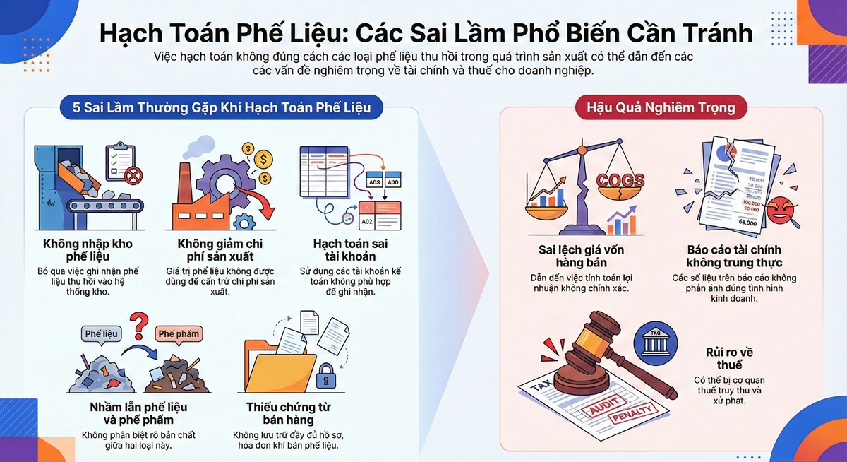 Những sai lầm thường gặp khi hạch toán phế liệu